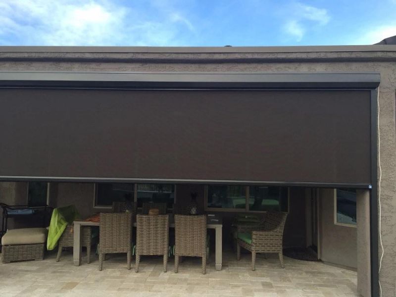 Automatic Outdoor Windproof Roller Blinds with Guide Rail