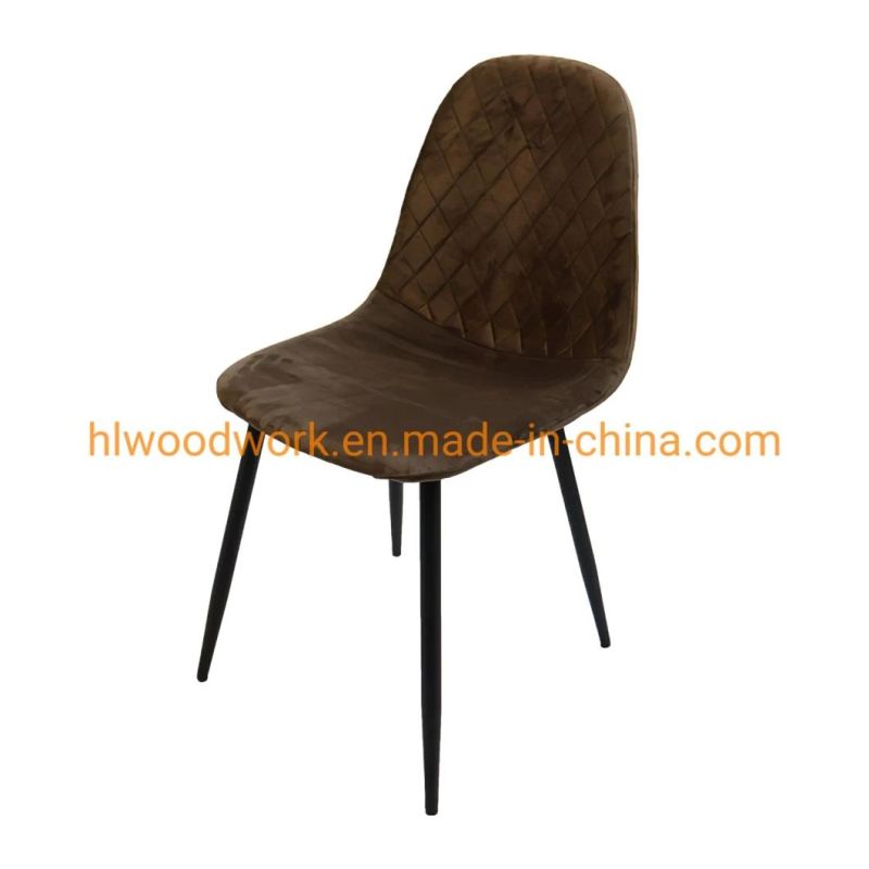 Luxury Hotel Restaurant Wholesale Modern Design Metal Legs Velvet Dining Chairs Nordic Furniture Black Velvet Dining Chair Modern Chair for Living Room Chairs