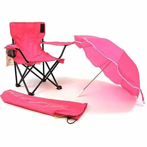 Fashionable Hot Sales Red Color Kids Chair with Umbrella for Girls, Folding Beach Chair for Children