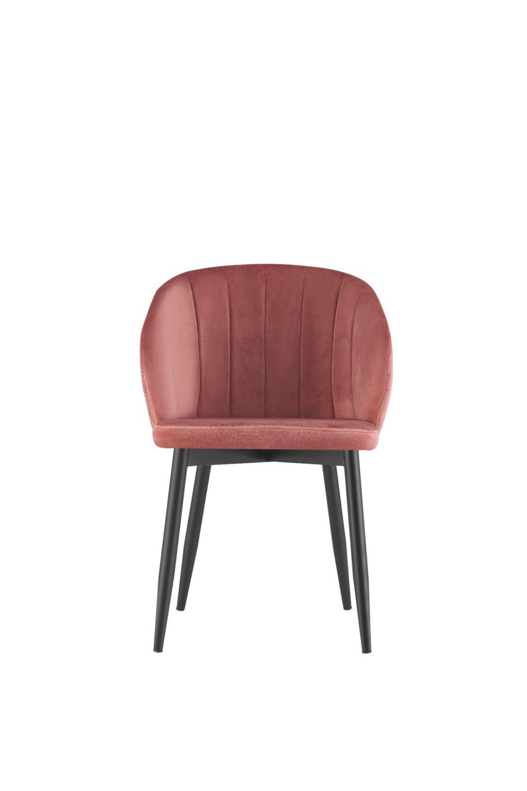 2021 New Design Modern Style Restaurant Hotel Velvet Fabric Many Color Metal Legs Room Dining Chairs