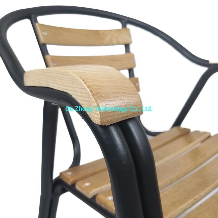 Modern Outdoor Furniture Bar Restaurant Ash Wood Lounger Seat Garden Chair