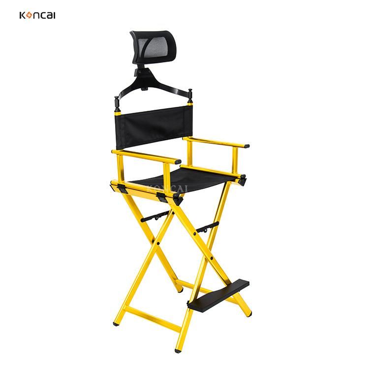 Professional Fashion Foldable Aluminum Makeup Director Chair Portable with Headrest