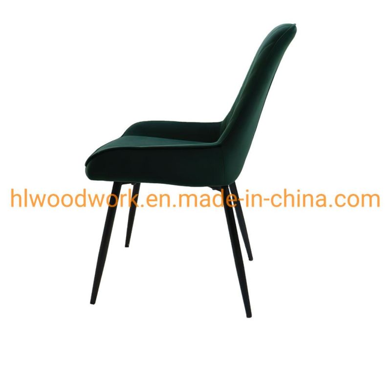 Modern Style Velvet Cushion Home Furniture Nordic Denmark Mark Polish Style Dining Chair Hotel Metal Restaurant Dining Banquet Event Chair