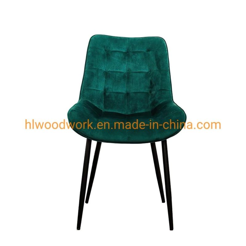 Multiple Color American Style Luxury Velvet Button Tufted Dining Room Velvet Outdoor Plastic Chair with Ring Back