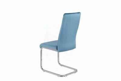 Velvet Fabric Chrom Metal Legs Dining Room Chair Dining Chair