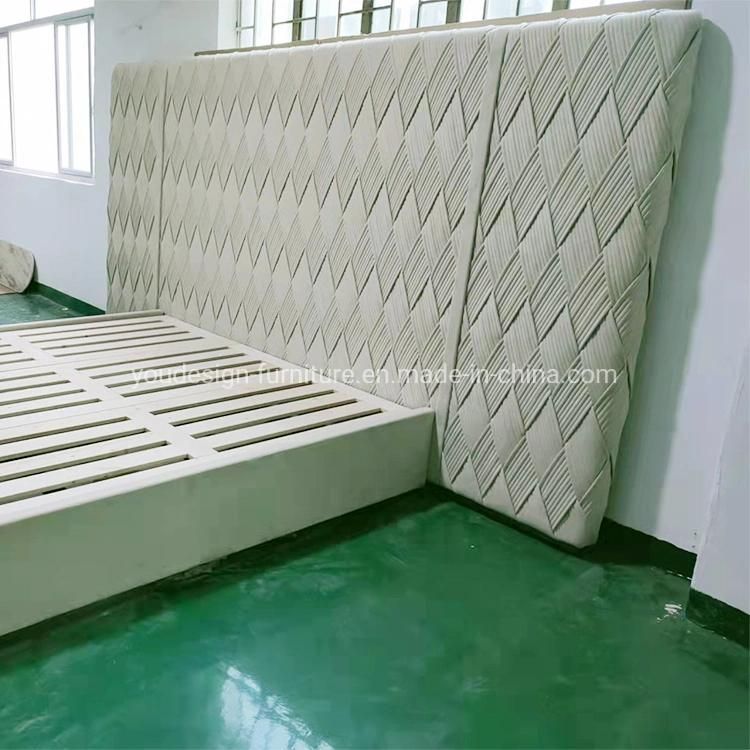 Modern Bedroom Bed Set Furniture King Size Queen Size Fabric Hotel Upholstered Beds