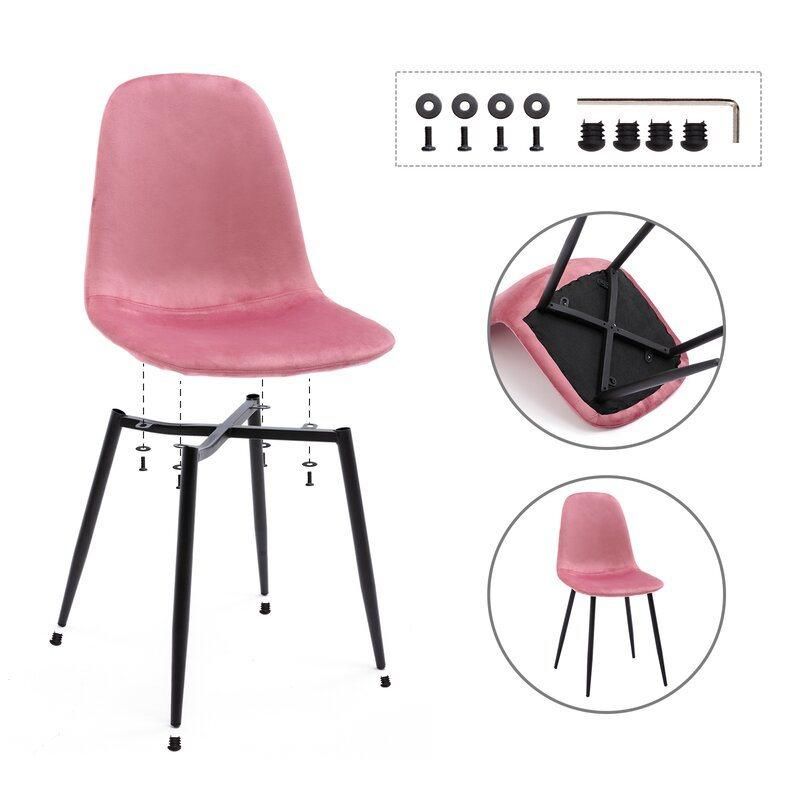 High-Back Contoured Shell Design Upholstered Side Chair Dining