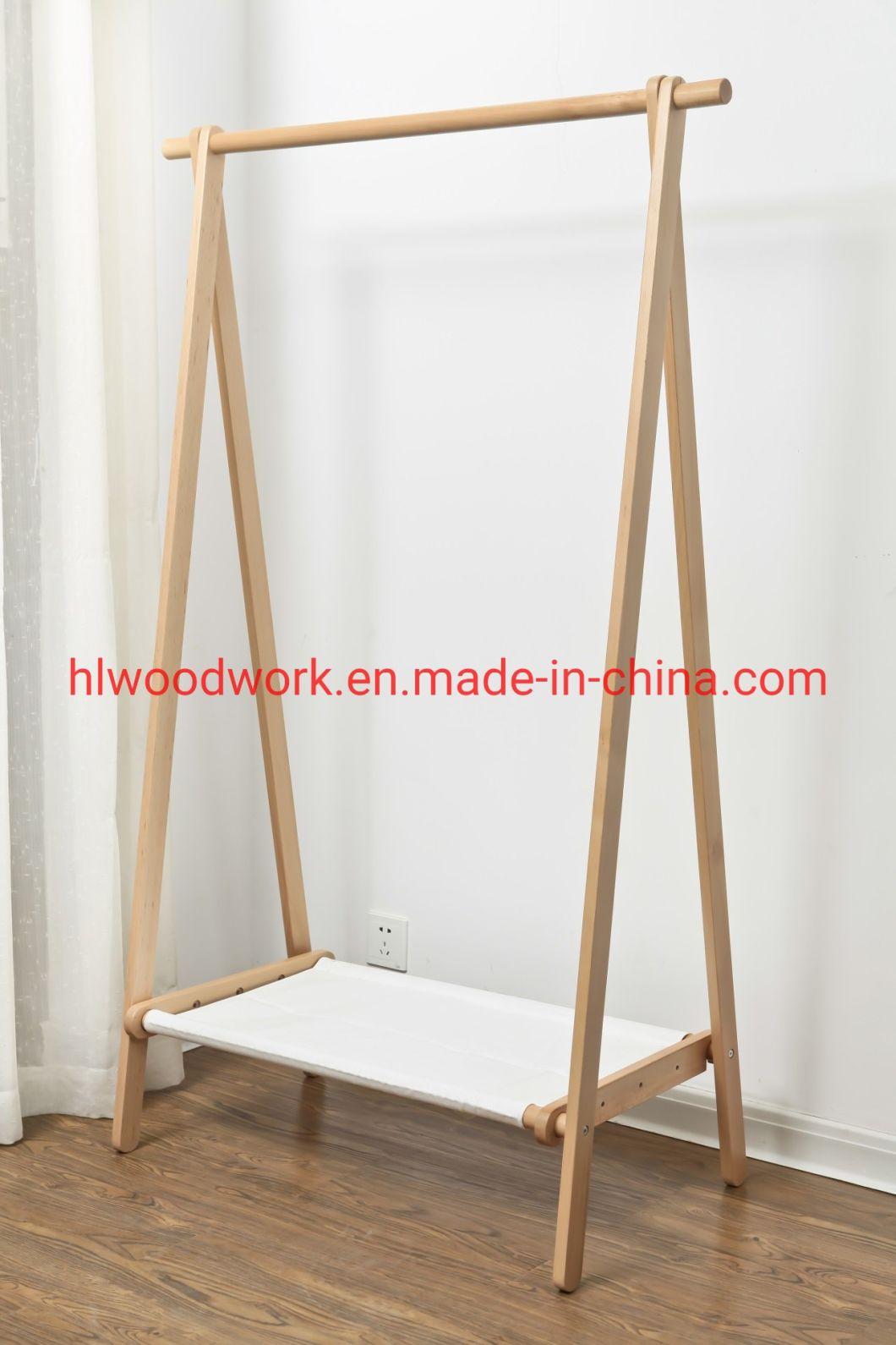 Beech Wood Stand Coat Rack Stand Hanger Foyer Furniture Natural Color Fabric Style Living Room Coat Rack Office Coat Rack