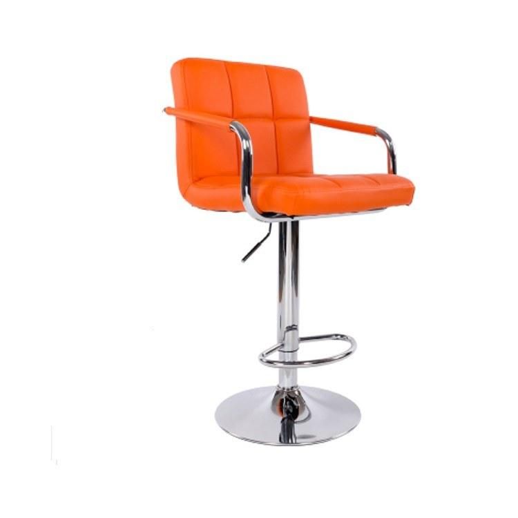 2021 Hot Sale Sillas De Bar Restaurant Chair Bar Stool PU Leather Swivel Bar Chair with Armrest