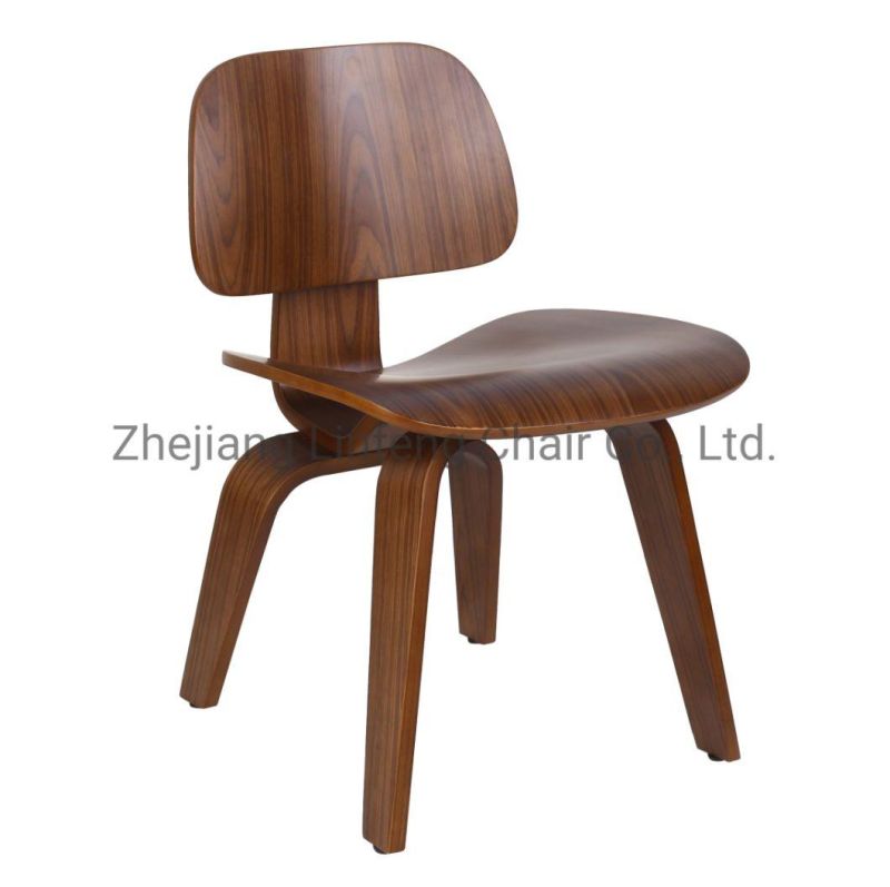 Leisure Coffee Chair Leather Cushion Restaurant Wood Side Dining Chair