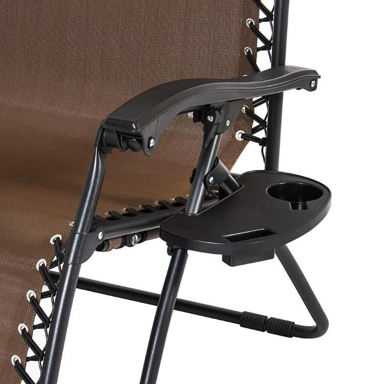 Zero Gravity Chair in Black Powder Coated Steel Frame Double Bungee Support