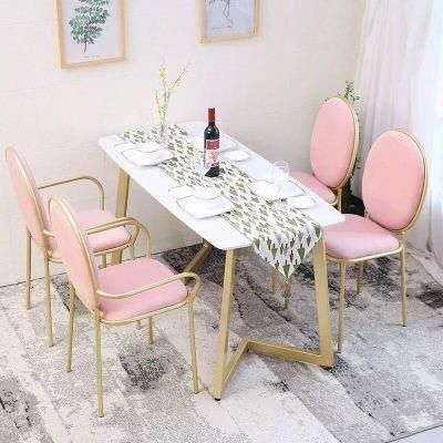 Modern Luxury Design Fabric Dining Velvet Chair Metal Chair