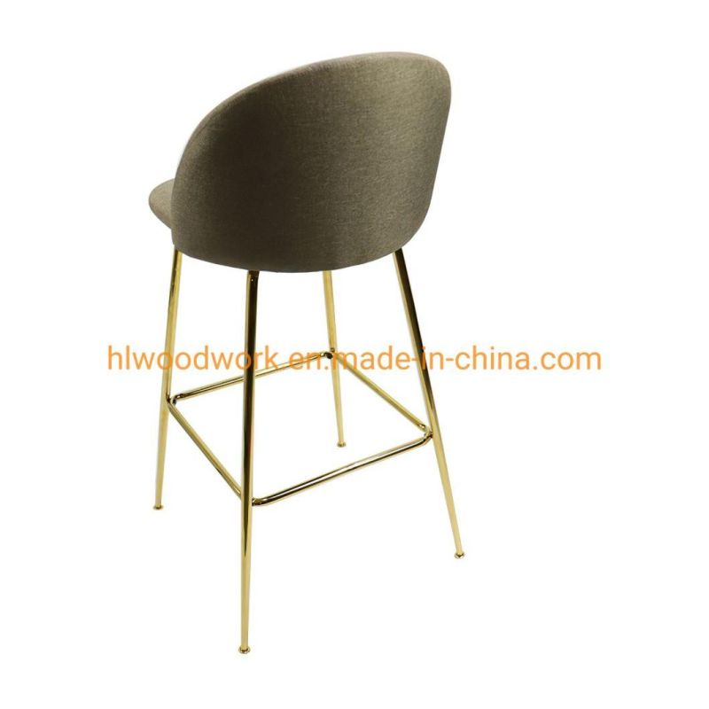 Wholesale Modern Furniture Commercial High Quality Leather Bar Chair with Backrest Contemporary Style Upholstery Armrest Barrel Chair Counter Bar Stool