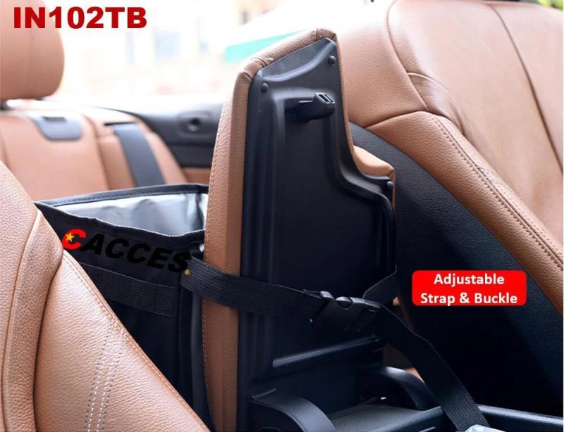 Car Bin with Lid,Car Trash Can,Foldable Car Trash Bag with Leakproof Interior Liner Storage Pocket,Car Storage,Garbage Can Adjustable Straps SUV/Car Accessories