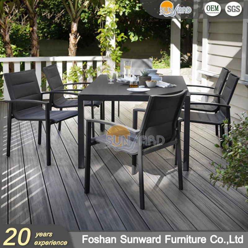 Cozy Patio Outdoor Fabric Garden Furniture Aluminium Leisure Restaurant Home Table and Chairs Hotel Resort Dining Furniture