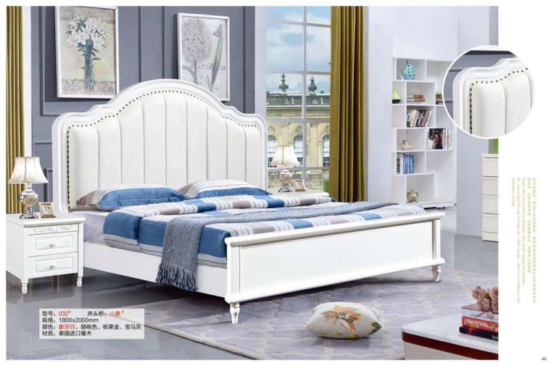 European Style Modern Simple Bedroom Furniture Wooden Bed