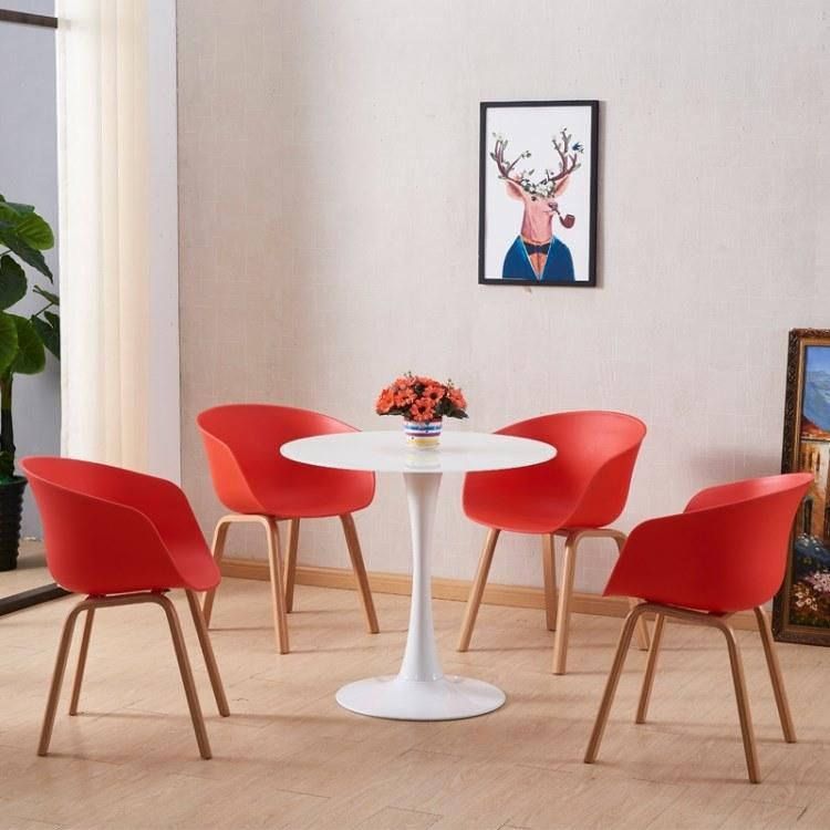 Wholesale Dining Chairs Modern Luxury Chairs PP Plastic Metallic Frame Dinning Chair Metal Leg Plastic Chair with Armrest