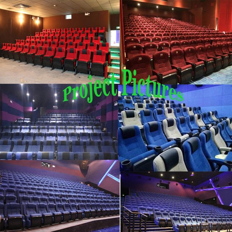 Red Fabric Movie Folding Theater Seats Cinema Chairs for Sale