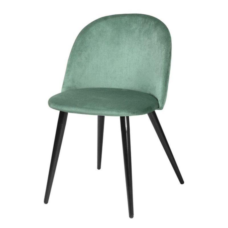 Wholesale Upholstered Dining Room Chair Modern Luxury Furniture Button Tufted Fabric Velvet Stainless Steel Dining Chair