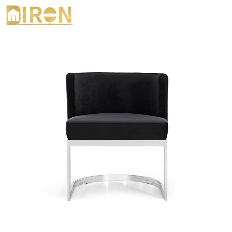 Hotel Dining Chair Modern Style Stainless Steel Leg Velvet Dining Chair