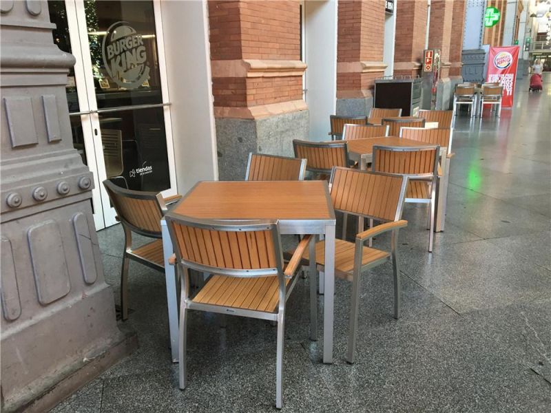 Wholesale Garden Natural Color Solid Wood Outdoor Aluminium Modern Fancy Restaurant Chair