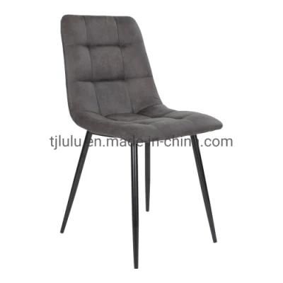 Modern Upholstered Leather Metal Chairs Fabric Leather Italian Designer Velvet Iron Frame Dining Chair