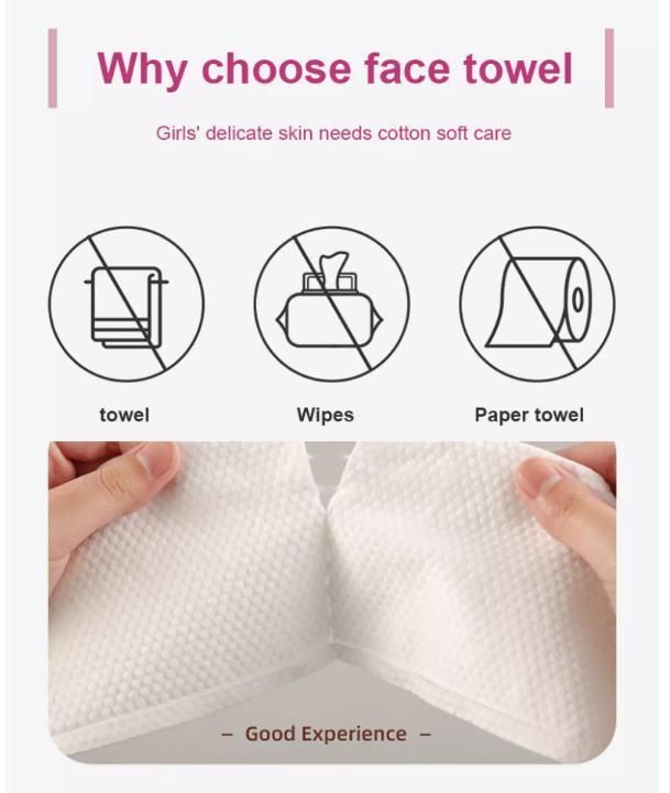 Disposable Face Towel, Cotton Non-Woven Facial Towel, Face Cleaning Cloth, Makeup Remover, Dry and Wet Use Wipes