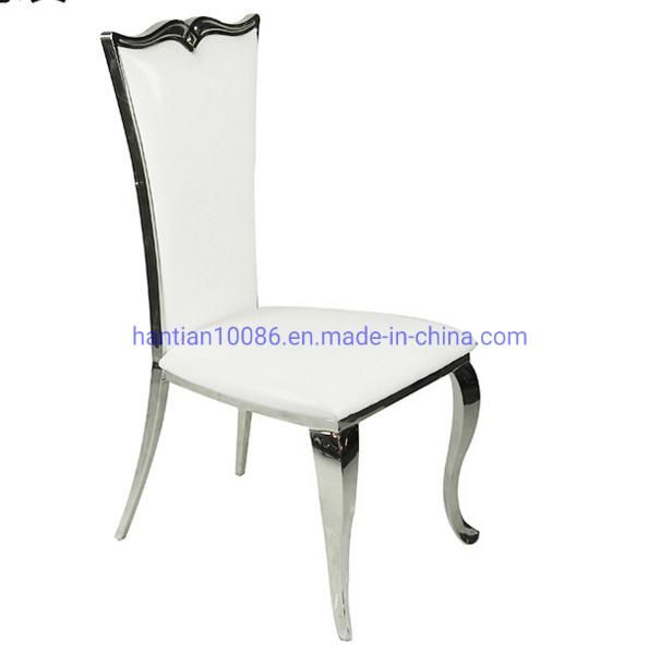 Cheaper Stainless Steel Chair High Back Customized Flannel Fabric Dining Chair