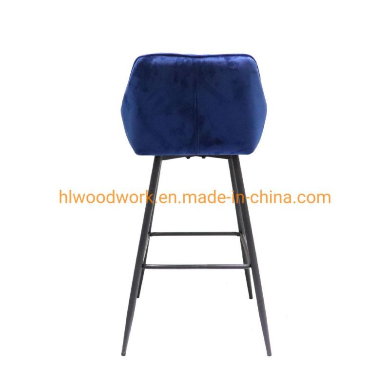 Luxury Diamond Type Back Design Coffee Dessert Shop Breakfast Kitchen Bar Stool Chair with Install Non-Slip Mute Foot