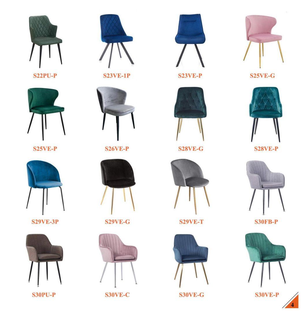 PU Dining Chair with Injection Foam and Aluminum Base