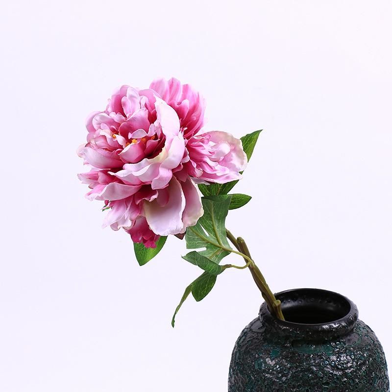 Wholesale Silk Fabric Flowers Single Stem Artificial Flowers Peony