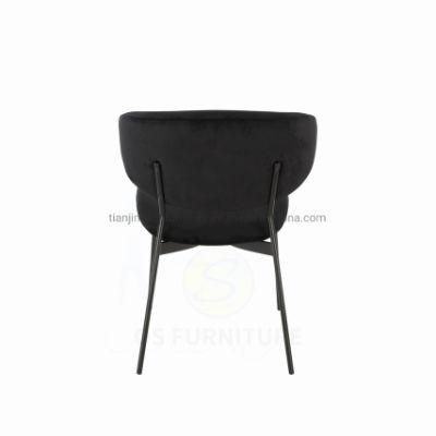 Dining Fabric Chairs Black Metal Style Velvet Fabric Dining Chairs