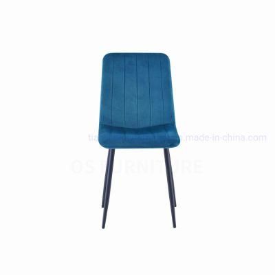 Factory Modern High Quality Custom Metal Leg Fabric Velvet Dining Room Chair Velvet Dining Room Chair