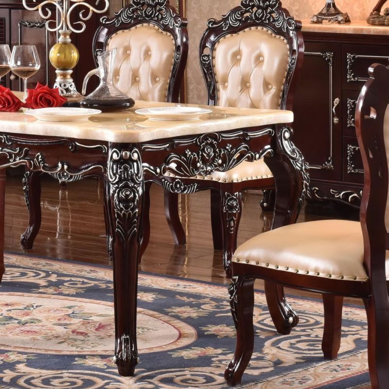 European Style Solid Wood Dinning Room Furniture of Dinning Table and Dinning Chair