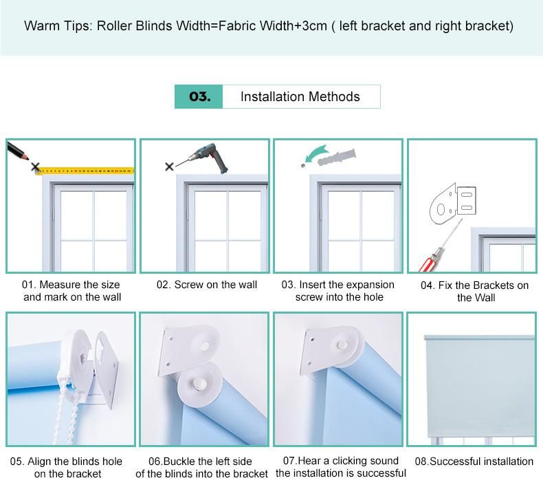 Polyester and PVC Sunscreen Shading Roller Blinds