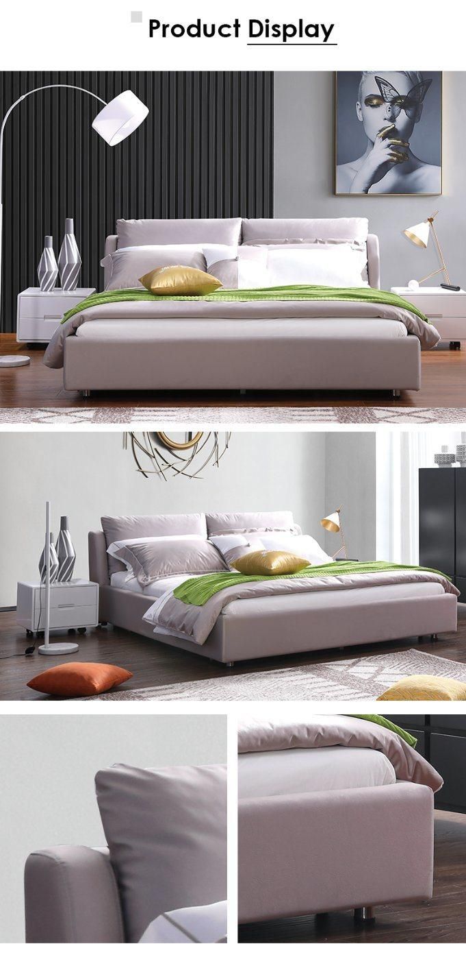 Minimalist Home Furniture Set Fabric Queen Size Bed