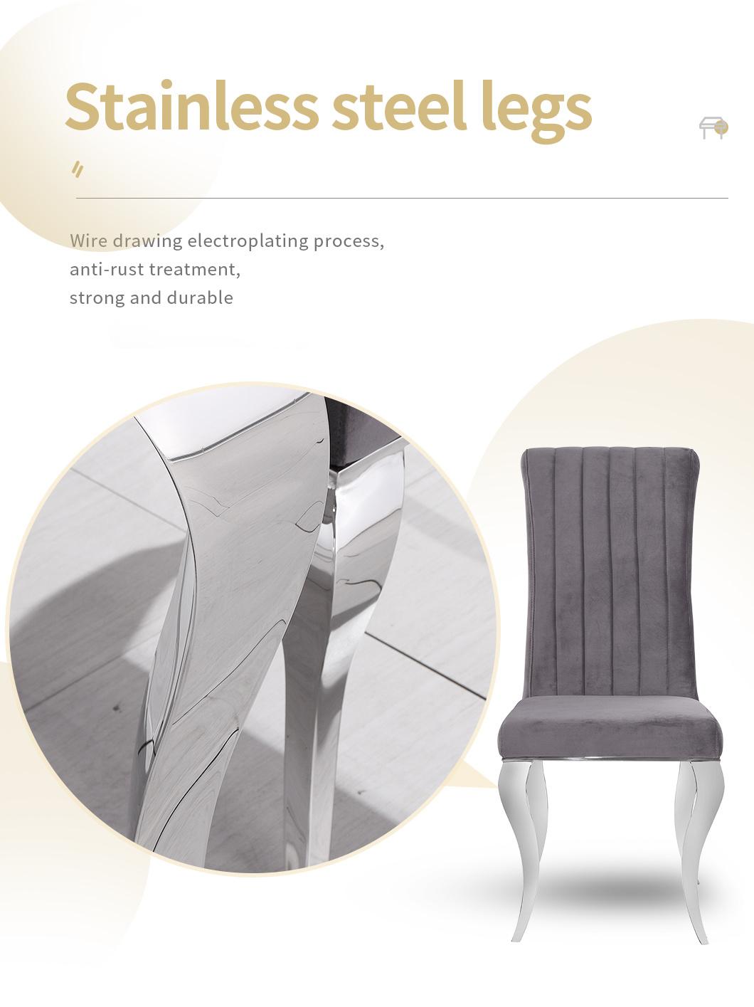 Modern Fabric Stainless Steel High Quality Design Dining Chair