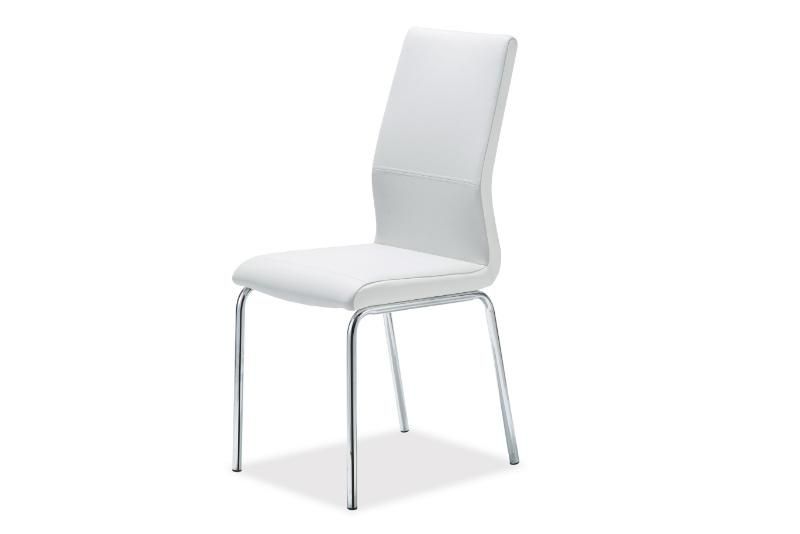 Home Chair Modern Dining Room Restanrant Furniture High Back Upholstered PU Leather Metal Legs Dining Chair