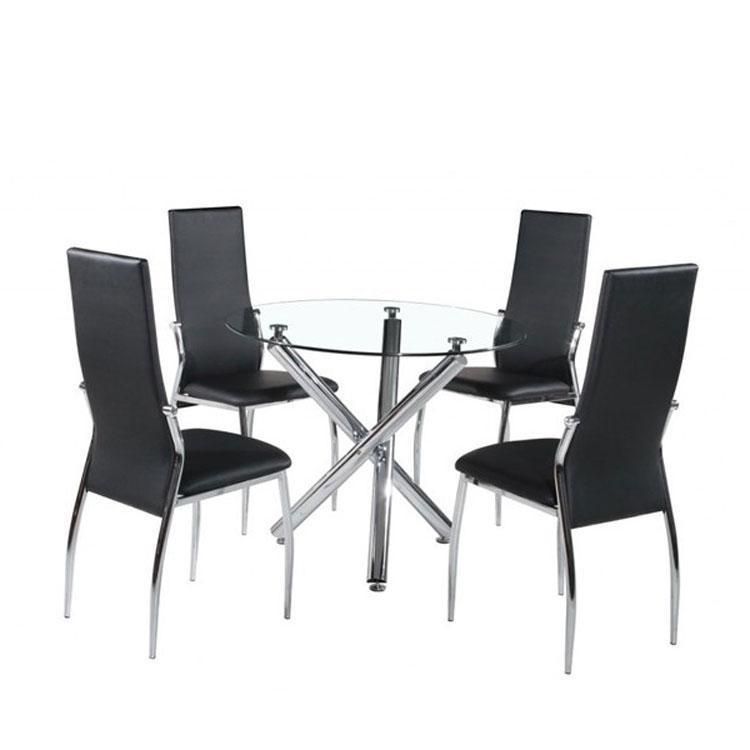 Factory Wholesale Dining Room PU Chair with Chromed Metal Leg