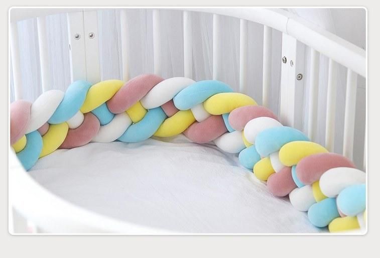 Baby Bed Bumper Hand-Woven 2/4/6 Strand Braided Fence Newborn Knotted Bed Guardrail