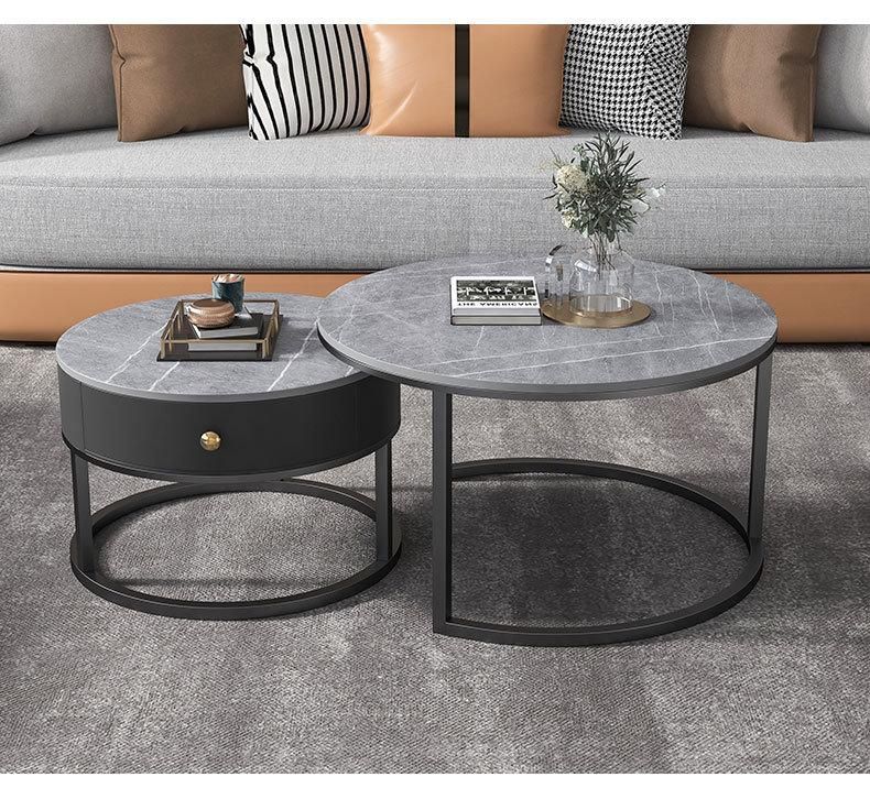 Hotel Furniture Living Room Luxury Design 304 Stainless Steel Base Center Coffee Table with Glass/Marble Top