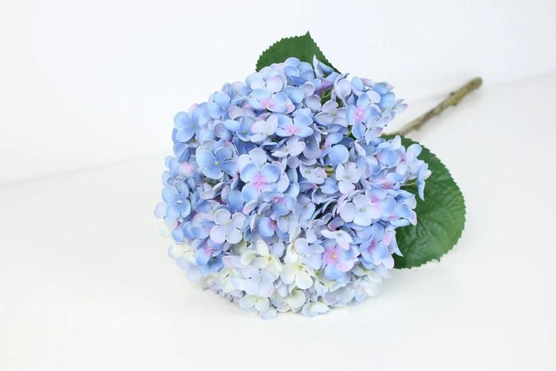 Fabric White Single Stem Wholesale Silk Hydrangea Artificial Flower Wedding Centerpieces