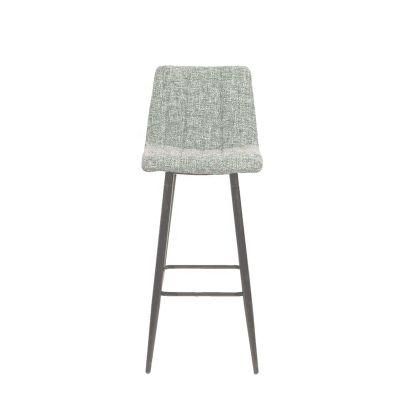 Modern Kitchen Bistro Home Breakfast Counter Fabric Stripe Back High Bar Stool for Bar Table Bar Chair