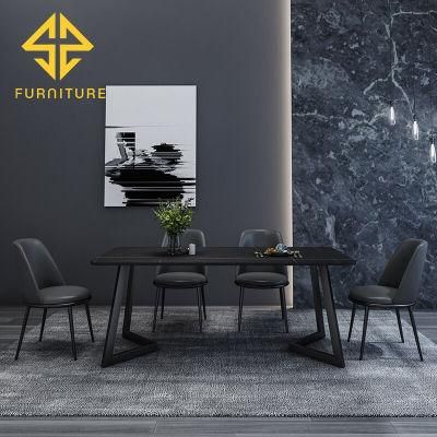 Cheap Price Hot Sale Home Furniture Modern Gray Velvet Fabric Dining Chair with Metal Legs