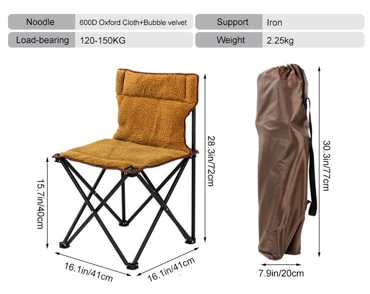 Wholesale OEM Outdoor Furniture Portable Steel Cashmere Fishing Folding Camping Beach Chair