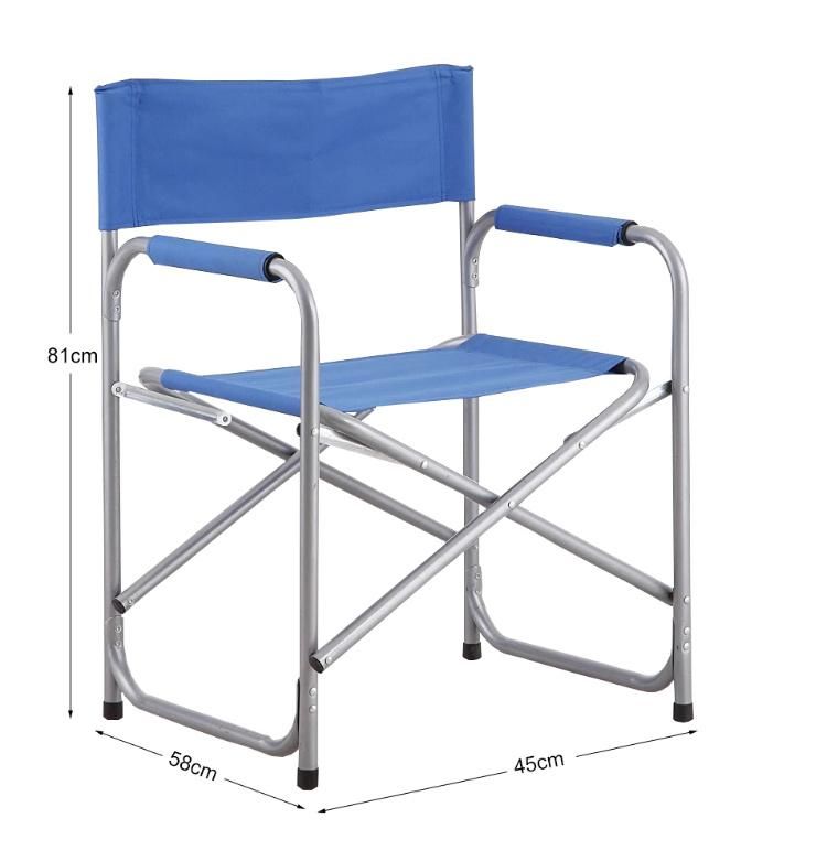 Folding Custom Foldable Aluminium Camping Director Chair Padded Seat with Side Table and Side Pockets