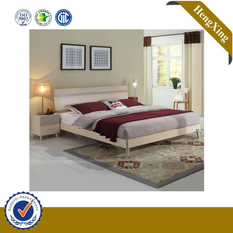 High Quality Latest Wooden MDF Beds White Cheap Double Bed