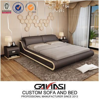 Modern Home Fabric and Leather Bedroom Set Furniture Bed