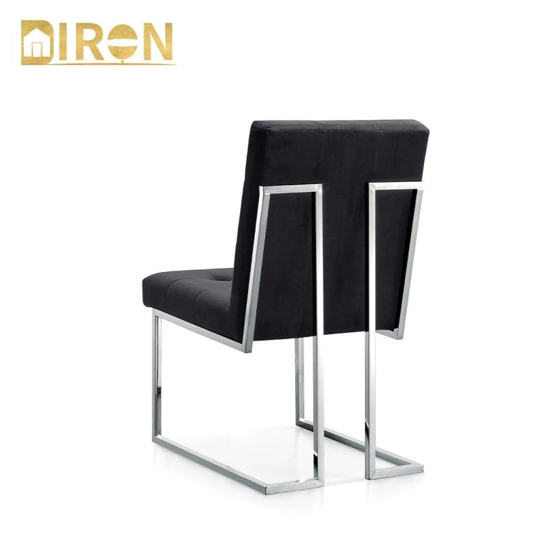 Hotel Home Living Room Modern Furniture Fabric Stainless Steel Dining Chair