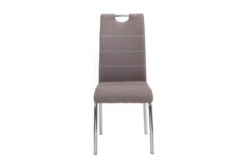 Hot Sale Fabric Chrome Metal Dining Chair